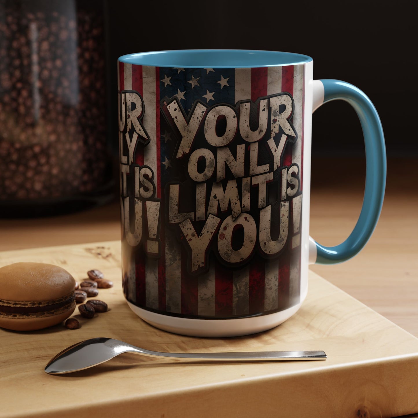 Patriotic Coffee Mug - Motivational Quote - Your Only Limit Is You!, - Perfect Gift for Veterans, Independence Day, Coffee Lovers, Inspirational Decor