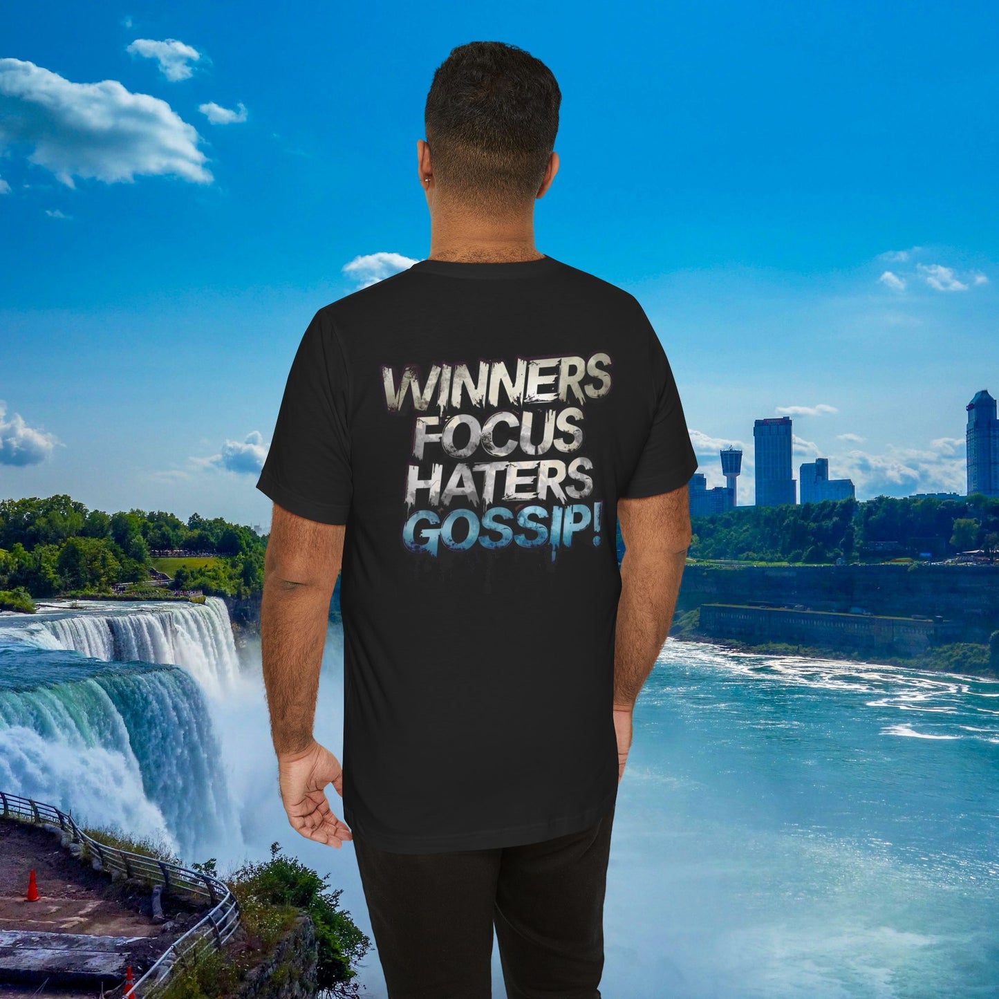 Winners Focus Haters Gossip! Tee - Motivational Graphic Shirt - Unisex Tee for Casual Wear - Gift for Friends - Streetwear Fashion