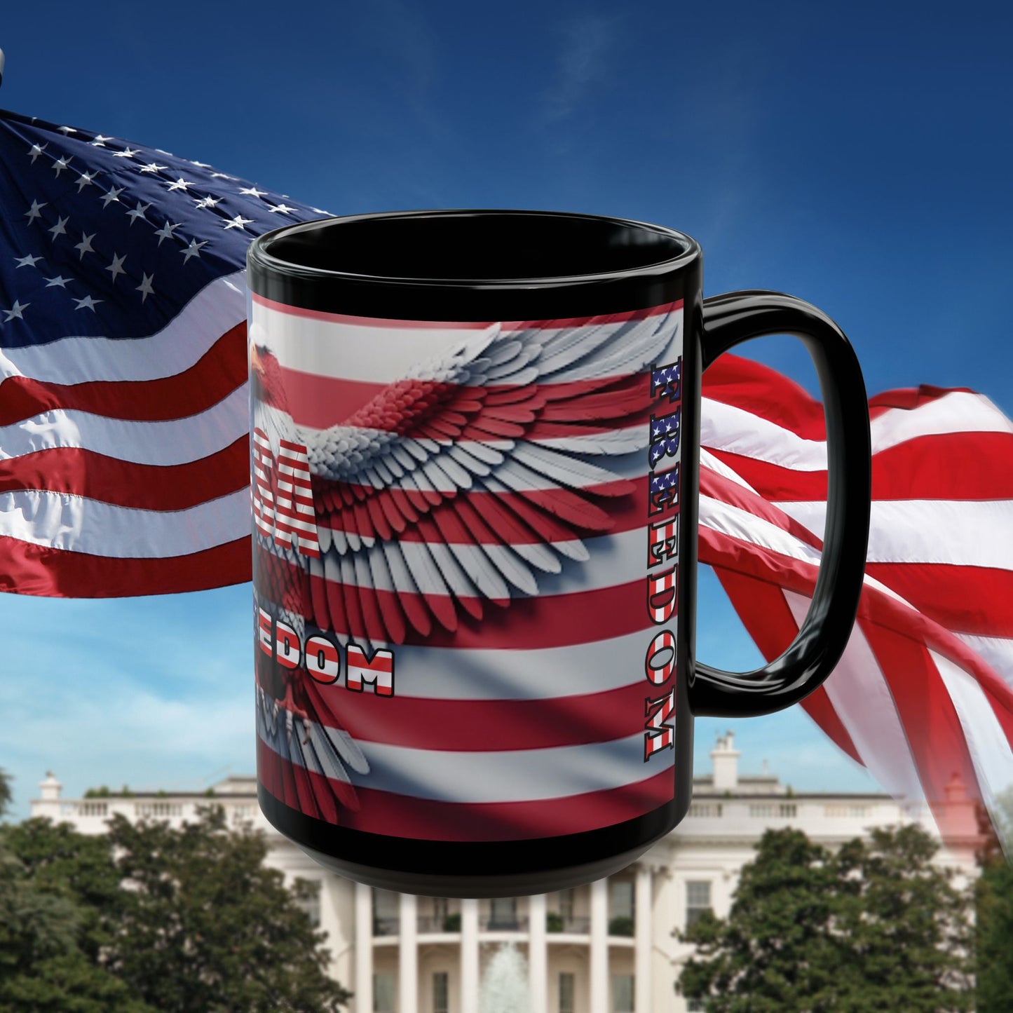 Mug - USA - Patriotic American Flag Eagle 11oz/15oz - Freedom - Red White & Blue