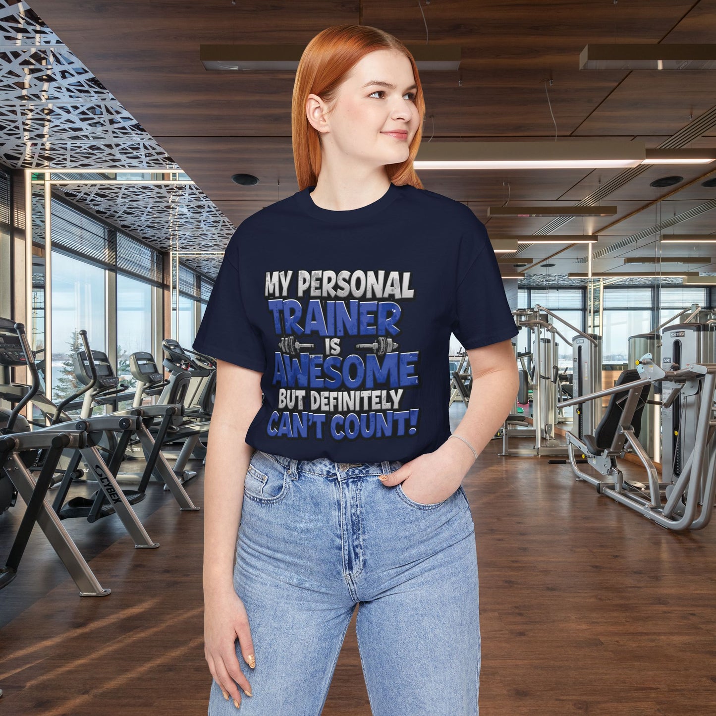 Funny - My Personal Trainer Is Awesome But Definitely Can’t Count! Tee - Great Gift for Fitness Lovers - Gym Humor Shirt - Workout Apparel - Personal Trainer Gift - Fitness Motivation Tee - XS - 4XL