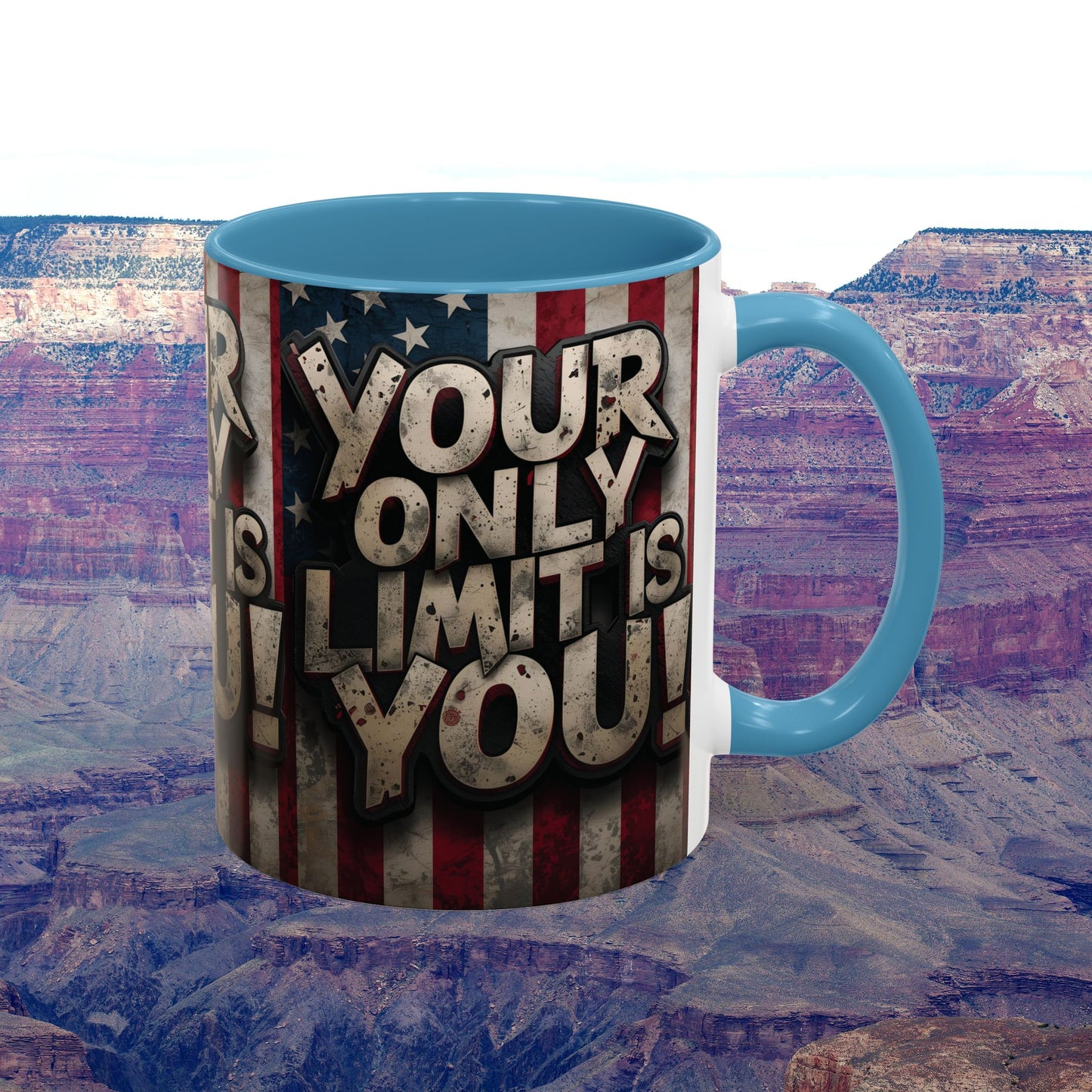 Patriotic Coffee Mug - Motivational Quote - Your Only Limit Is You!, - Perfect Gift for Veterans, Independence Day, Coffee Lovers, Inspirational Decor