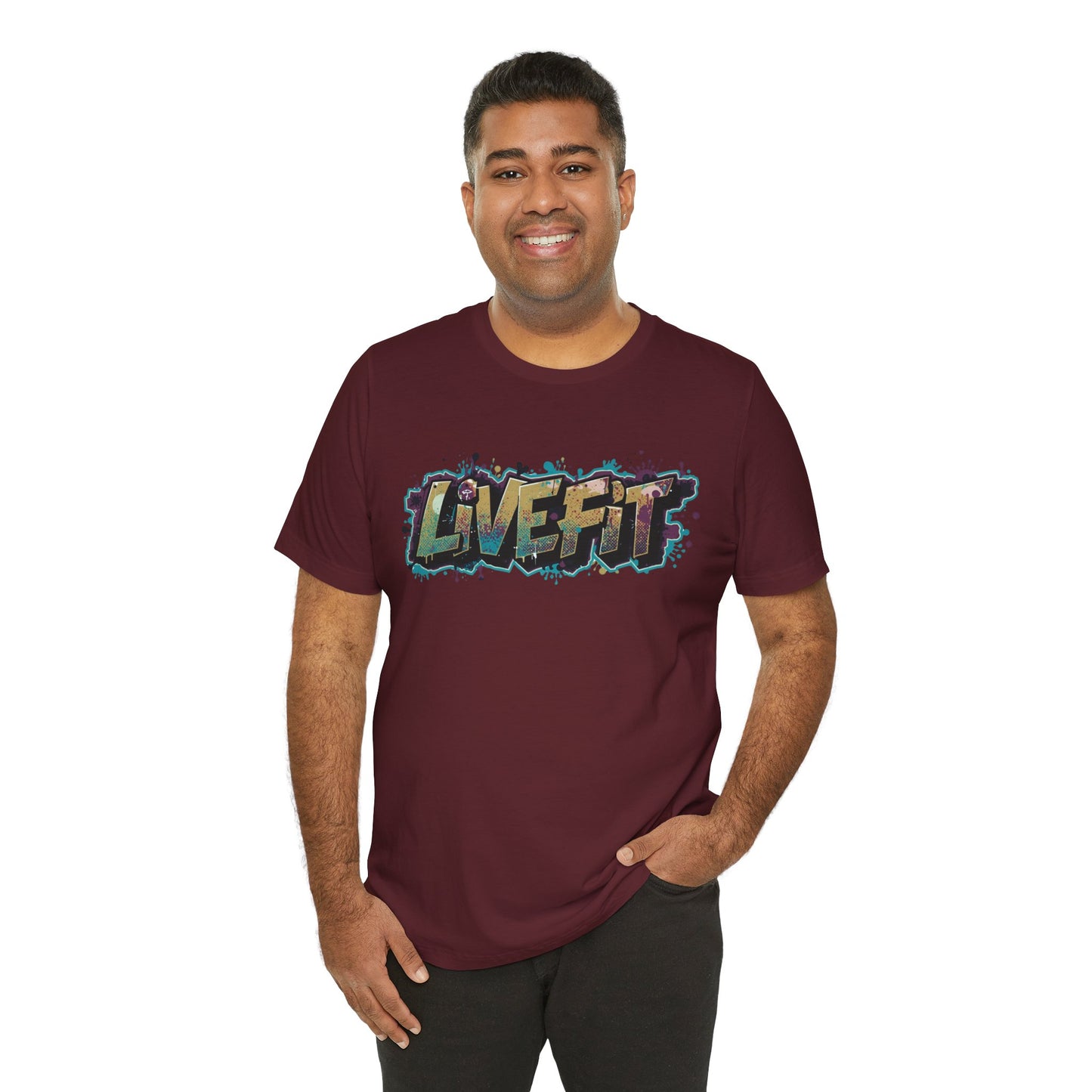 LIVE FIT Graphic Fitness Tee - Motivational Workout Apparel