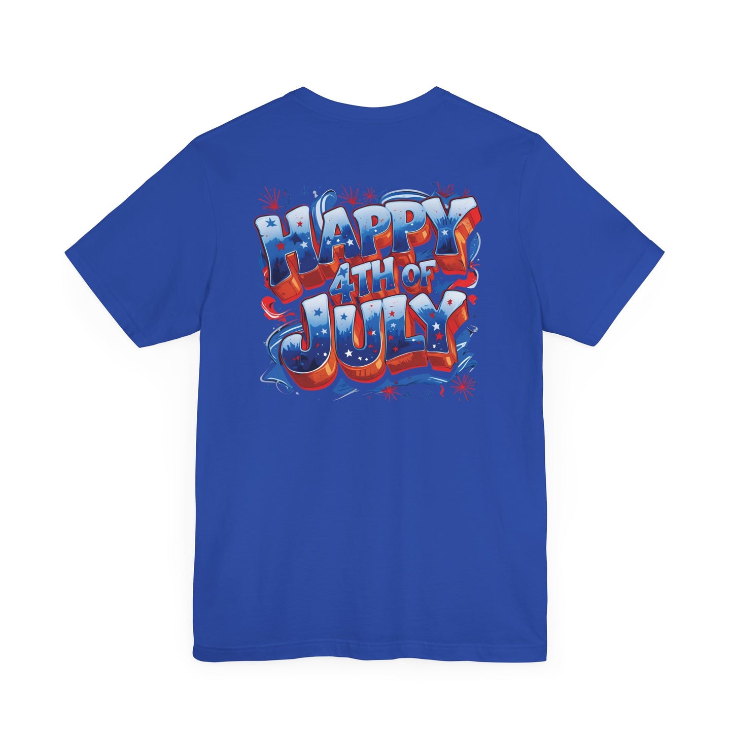 Happy 4th Of July, Print Design T-Shirt, Independence Day, American Flag, Bald Eagle, Red White Blue