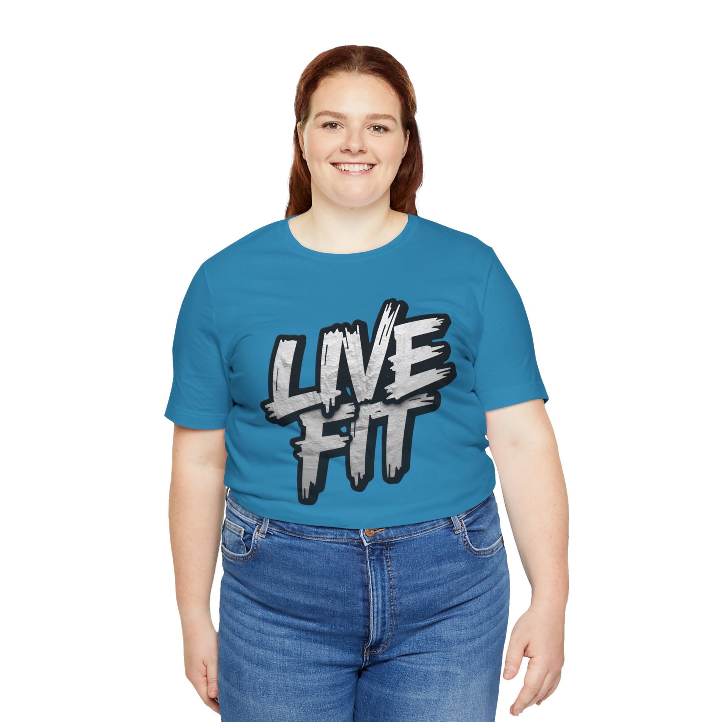 LIVE FIT Unisex Jersey Tee - Fitness Shirt - XS - 4XL - Workout Apparel - Motivational T-Shirt - Casual Wear - Gift for Fitness Enthusiasts