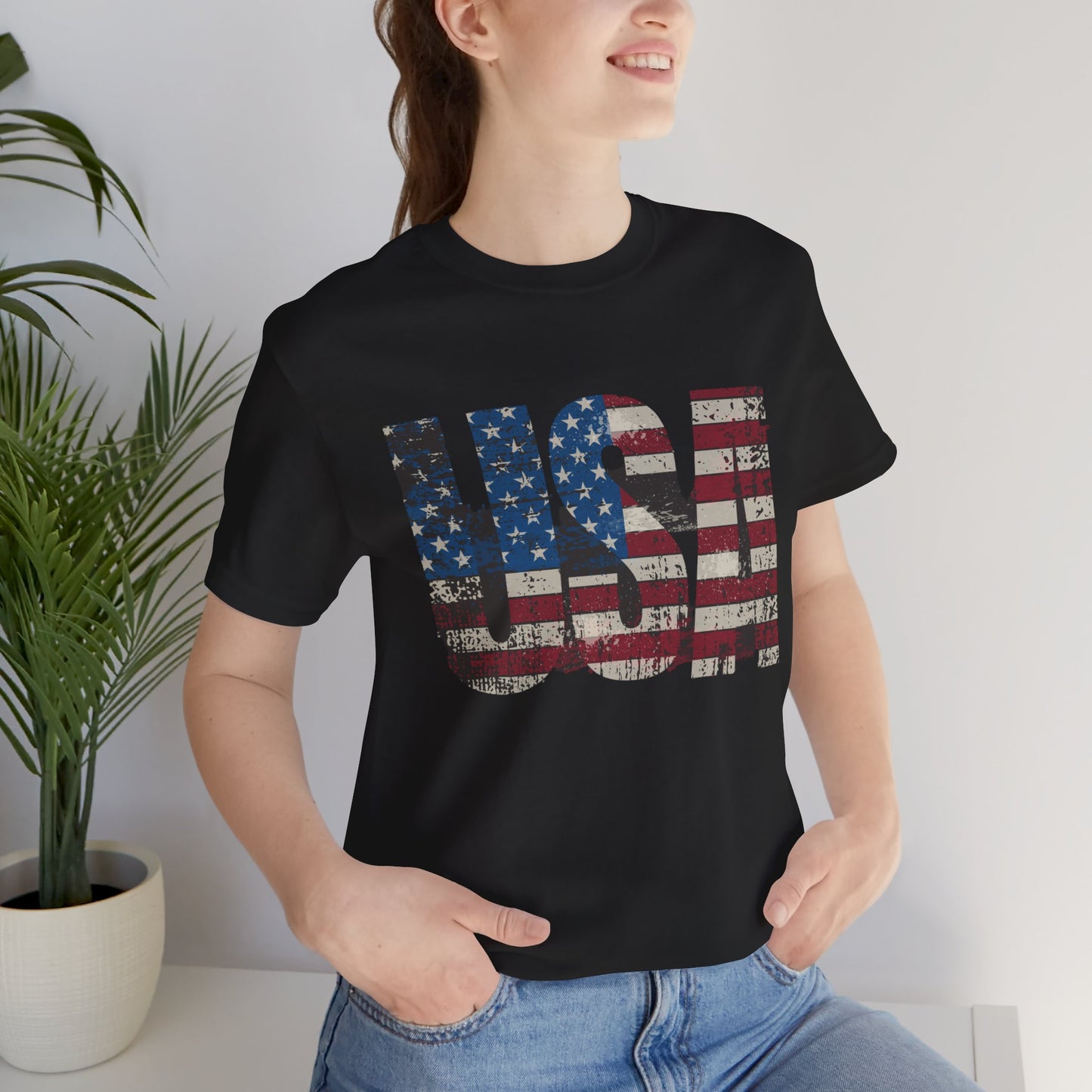 π₯ USA Classic Unisex Red White and Blue Jersey Soft Cotton Short Sleeve Tee π₯