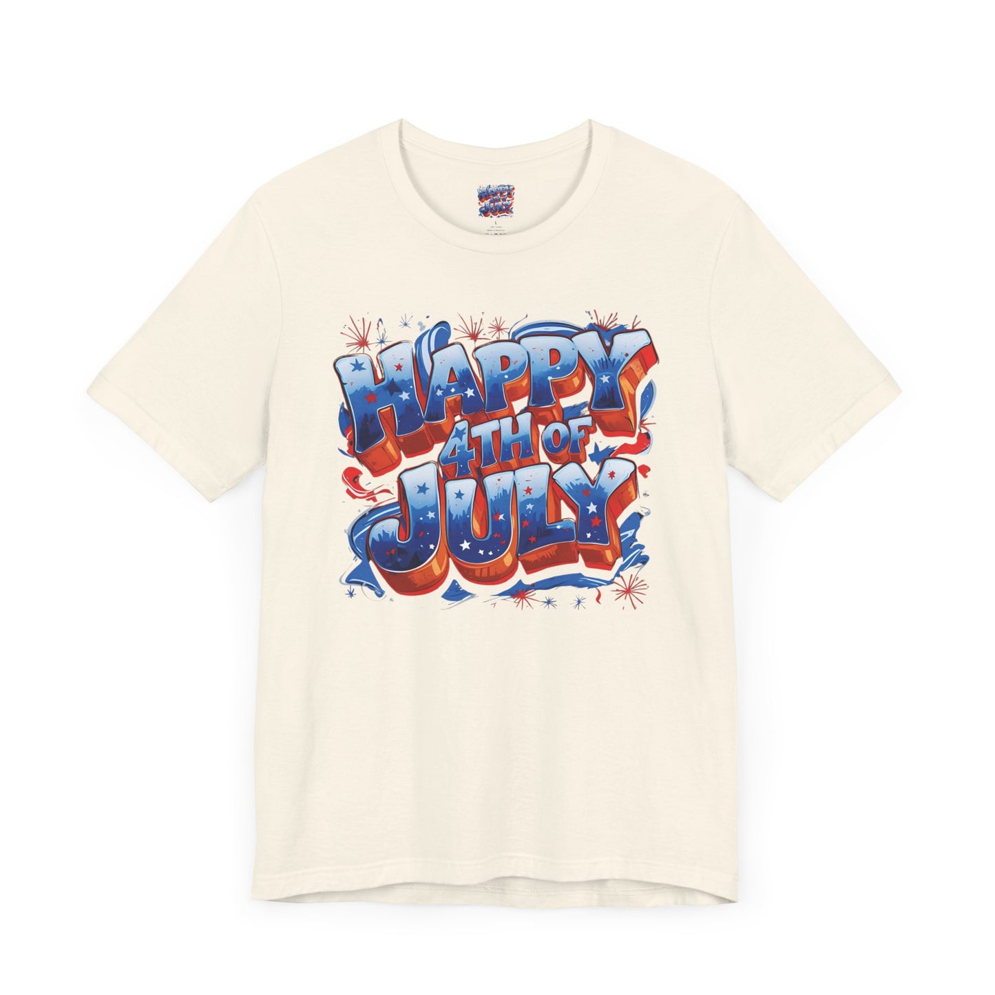Happy 4th Of July, Print Design T-Shirt, Independence Day, American Flag, Bald Eagle, Red White Blue