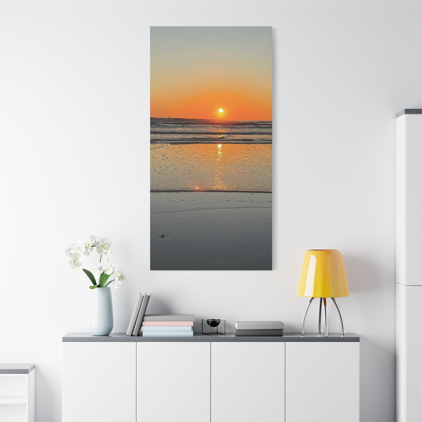 Stunning Sunset Beach Canvas Print, Ocean Decor, Wall Art, Home Decor, Coastal Artwork for Living Room