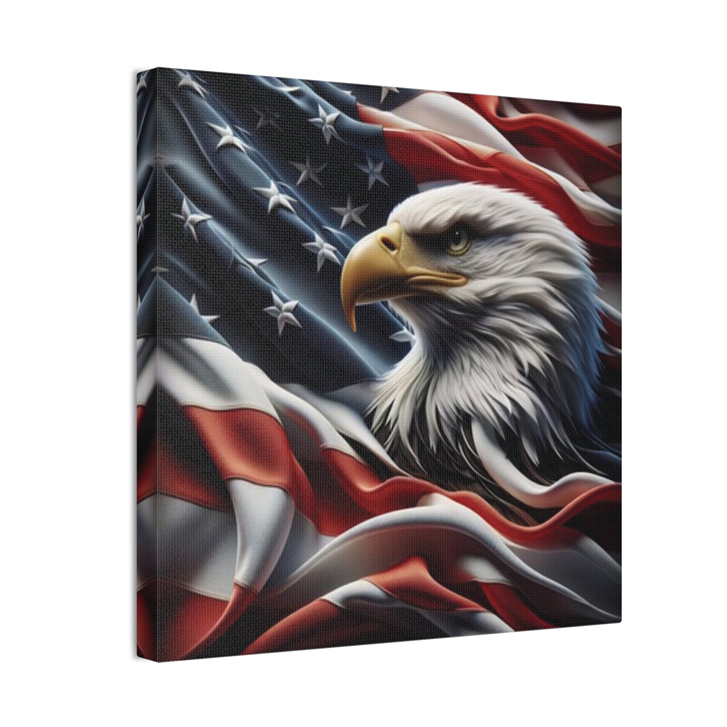 Patriotic Canvas Wall Art, American Eagle & Flag Print, Home Decor for Veterans, Memorial Day, Independence Day, Gifts