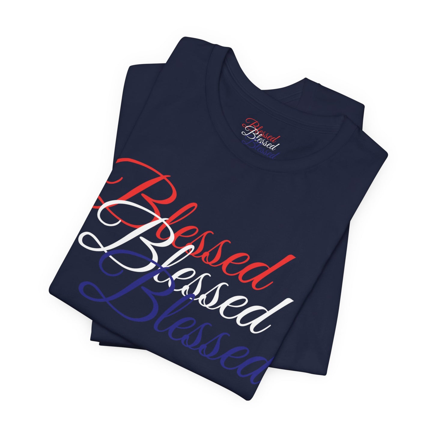 Red White Blue Blessed Design Unisex Tee