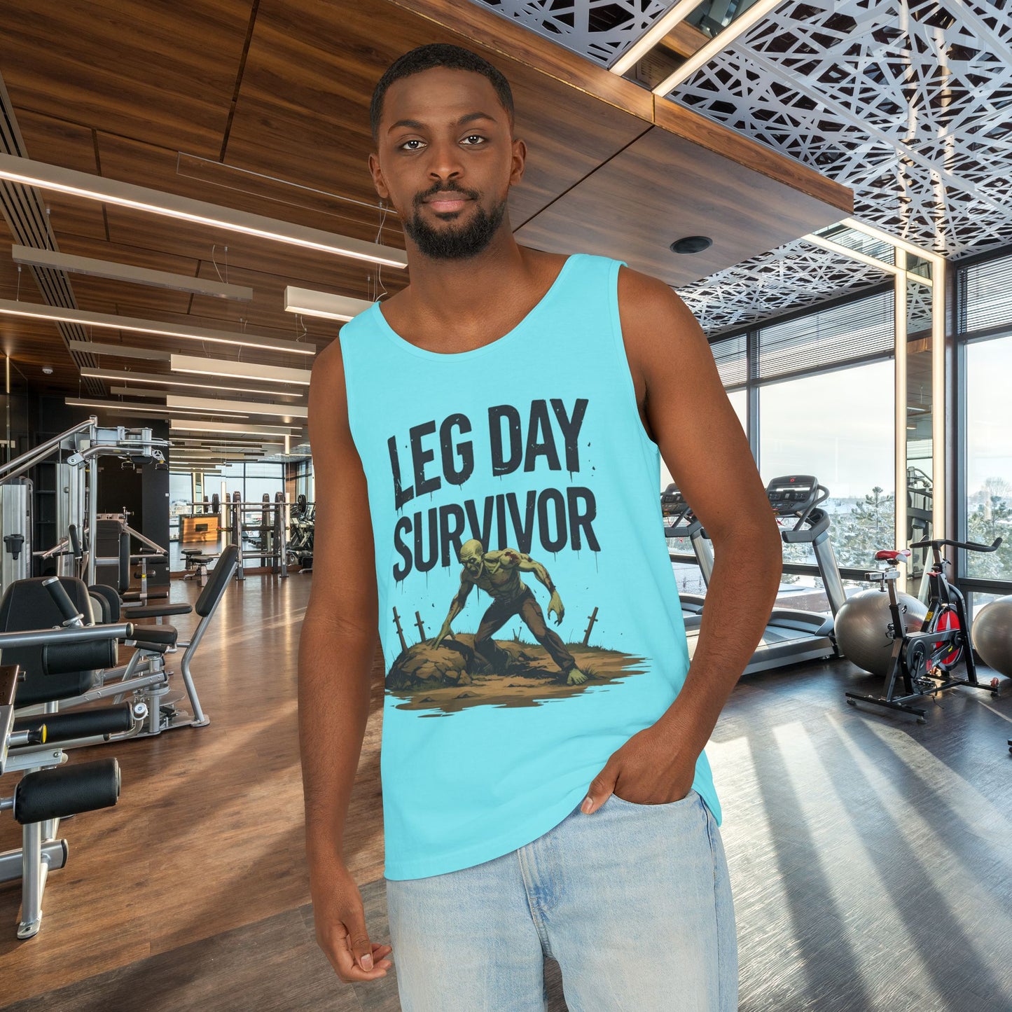Leg Day Survivor Tank Top - Unisex Fitness Apparel, Gym Gear, Workout Clothing, Workout Gift, Funny Fitness Tee