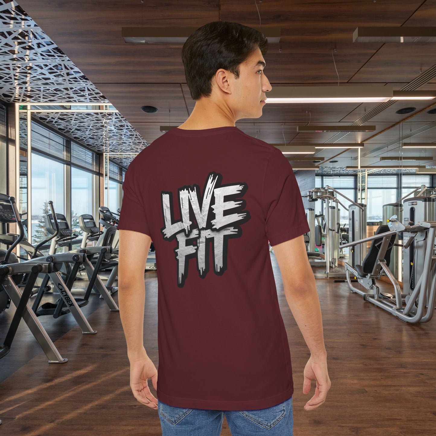 LIVE FIT Unisex Jersey Tee - Fitness Shirt - XS - 4XL - Workout Apparel - Motivational T-Shirt - Casual Wear - Gift for Fitness Enthusiasts