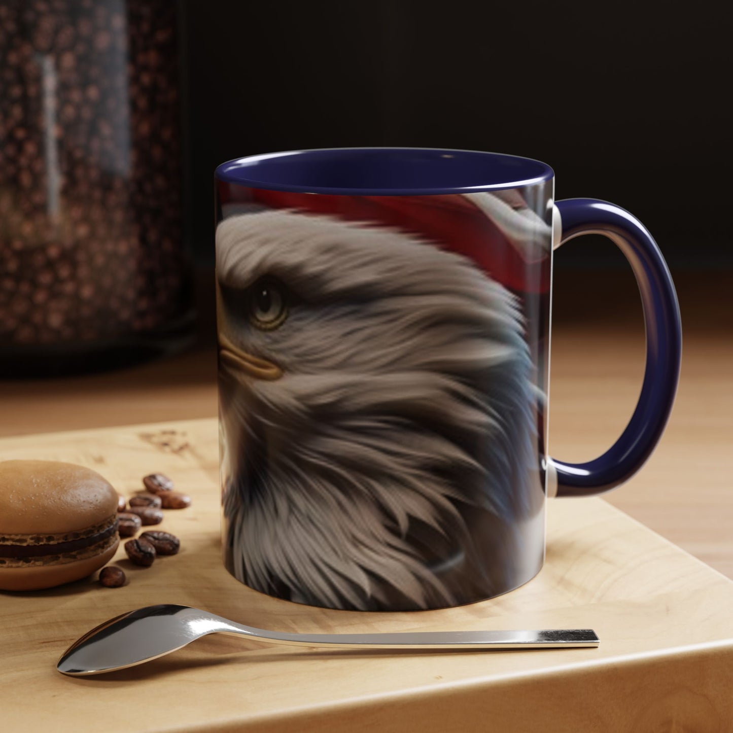 Patriotic Eagle Coffee Mug, 11oz & 15oz, US Flag Mug, Gift for Veterans, Independence Day Decor, Americana Drinkware