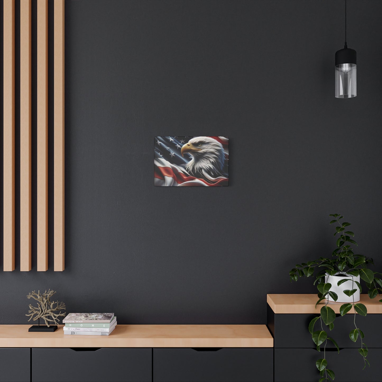 Patriotic Eagle Gallery Wrapped Canvas Art - American Flag Wall Decor - Red White Blue - USA Pride - Holiday Gift - 4th of July Home Decoration - Veteran Gift - USA Theme Art - Print On Sides - Mirror Sides -