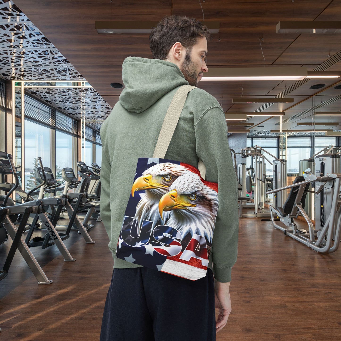 ๐บ๐ธ Patriotic ๐บ๐ธ USA ๐บ๐ธ Bald Eagles ๐บ๐ธ Tote Bag ๐บ๐ธ All Over Print ๐บ๐ธ American Flag Design ๐บ๐ธ Five Different Handle Colors ๐บ๐ธ Red ๐บ๐ธ Navy ๐บ๐ธ Black ๐บ๐ธ Beige ๐บ๐ธ White