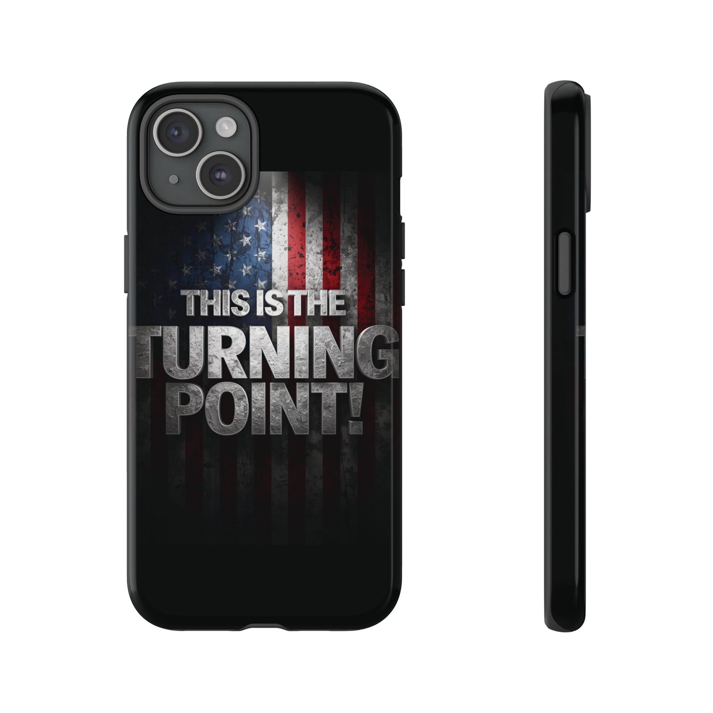 Stunning Patriotic Protective Cell Phone Case - Charlie Kirk - This Is The Turning Point! - Red White Blue - Beautiful American Flag Backdrop Design - Perfect Gift for Everyday Use, Durable Cover, Stylish Protection
