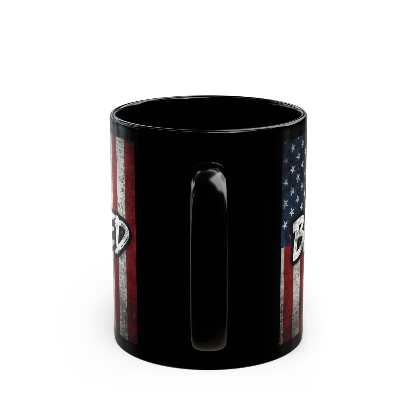 Sleek Ceramic Black Mug Blessed - American Flag - Patriotic Coffee Lover Gift - Home Decor - 11oz - 15oz