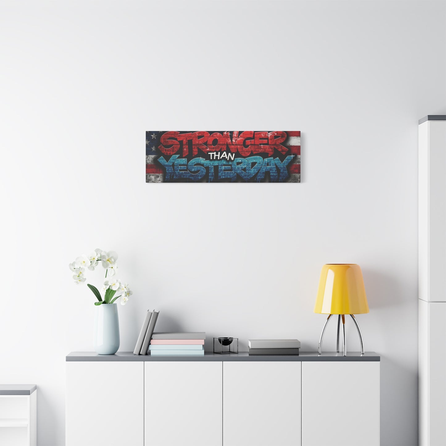 Stronger Than Yesterday Patriotic Canvas Wall Art