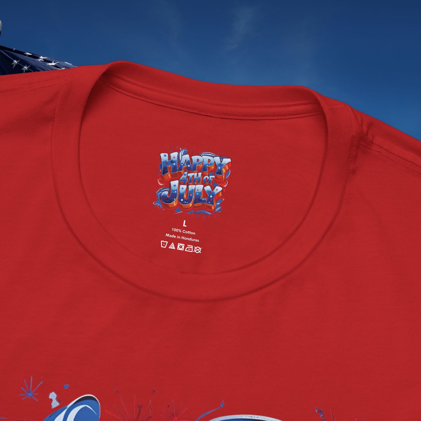 Happy 4th Of July, Print Design T-Shirt, Independence Day, American Flag, Bald Eagle, Red White Blue