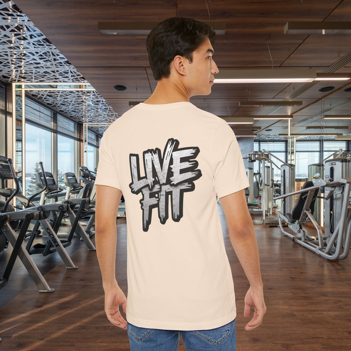 LIVE FIT Unisex Jersey Tee - Fitness Shirt - XS - 4XL - Workout Apparel - Motivational T-Shirt - Casual Wear - Gift for Fitness Enthusiasts