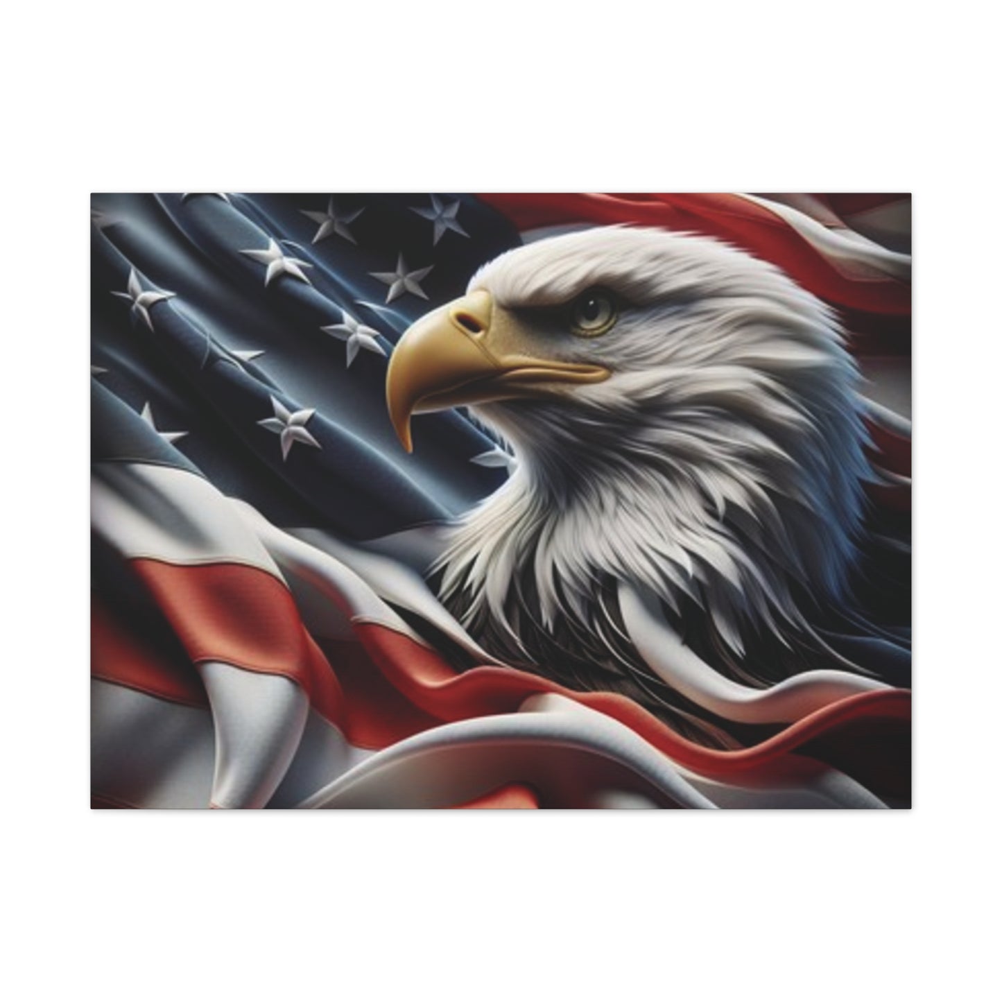 Patriotic Canvas Wall Art, American Eagle & Flag Print, Home Decor for Veterans, Memorial Day, Independence Day, Gifts