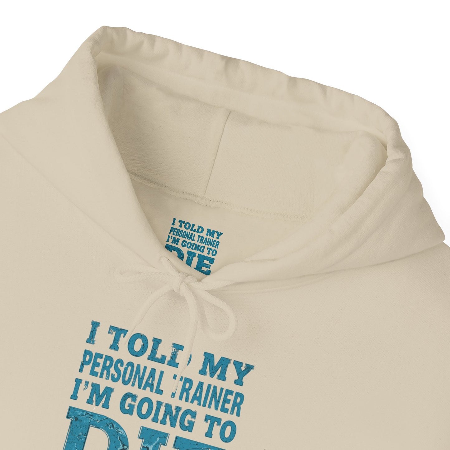 Funny - I Told My Personal Trainer That I'm Going To Die And He Said Two More! - Design - Workout Hoodie - Sizes - S - 5XL - Gym Humor Sweatshirt - Personal Trainer Gift - Fitness Motivational Apparel