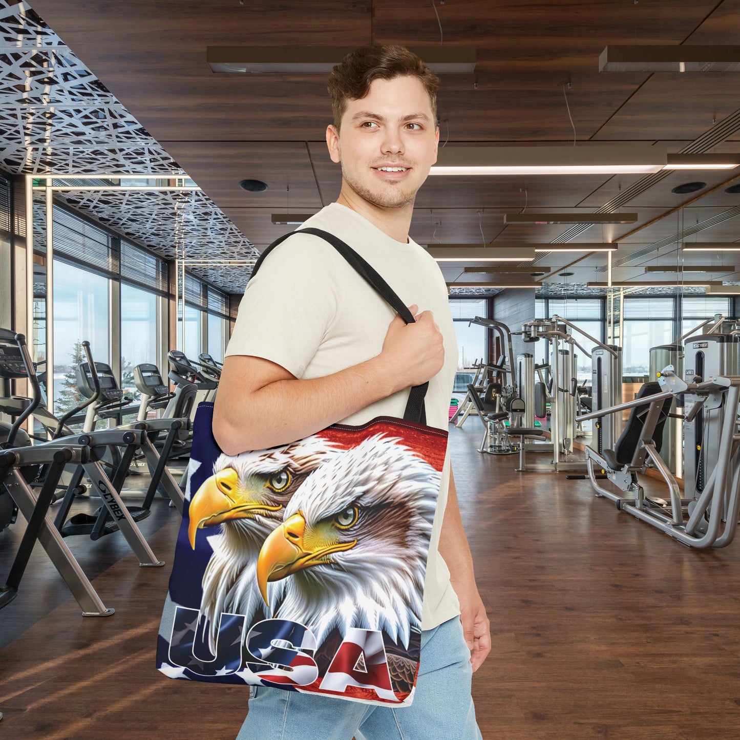 ๐บ๐ธ Patriotic ๐บ๐ธ USA ๐บ๐ธ Bald Eagles ๐บ๐ธ Tote Bag ๐บ๐ธ All Over Print ๐บ๐ธ American Flag Design ๐บ๐ธ Five Different Handle Colors ๐บ๐ธ Red ๐บ๐ธ Navy ๐บ๐ธ Black ๐บ๐ธ Beige ๐บ๐ธ White
