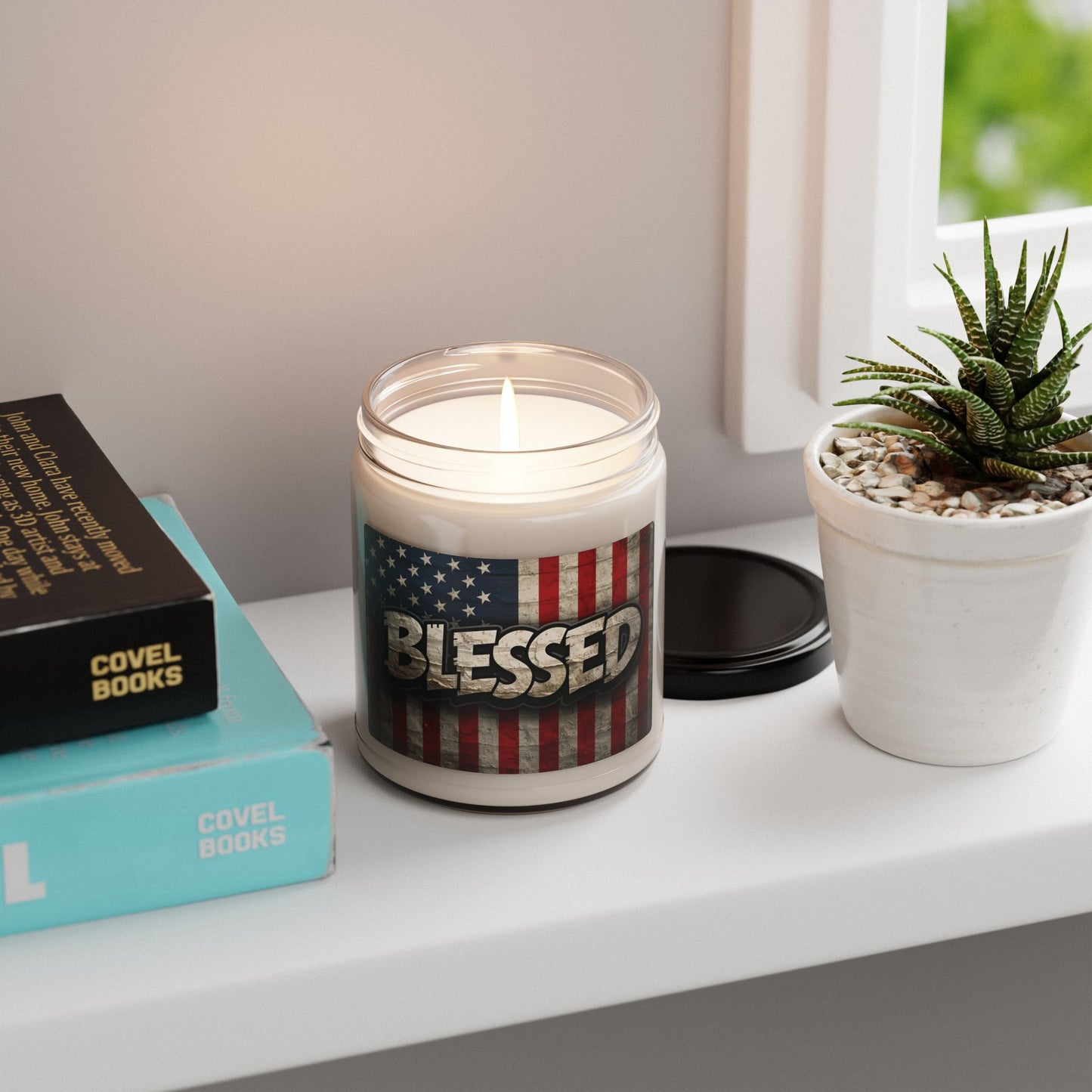 Patriotic Blessed Scented Soy Candle - Perfect for Home Decor, Gifts, Celebrations, and Holidays, Ideal for Relaxation and Ambiance