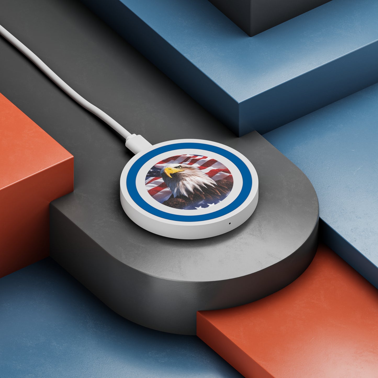 💥 Wireless Charging Pad 💥 Patriotic 💥 Eagle 💥 USA 💥American Flag Design 💥