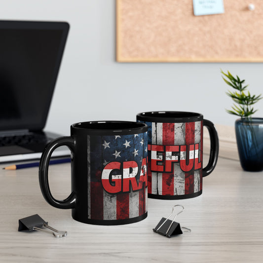 Patriotic Grateful Mug - 11oz & 15oz, Perfect Gift for Veterans, Independence Day Decor, Coffee Lovers, Home & Office