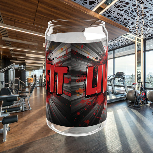 LIVE FIT - Sipper Glass - 16oz - Motivational Drink Ware for Fitness Enthusiasts - Reusable Glass Straw - Perfect for Gym & Everyday Use -