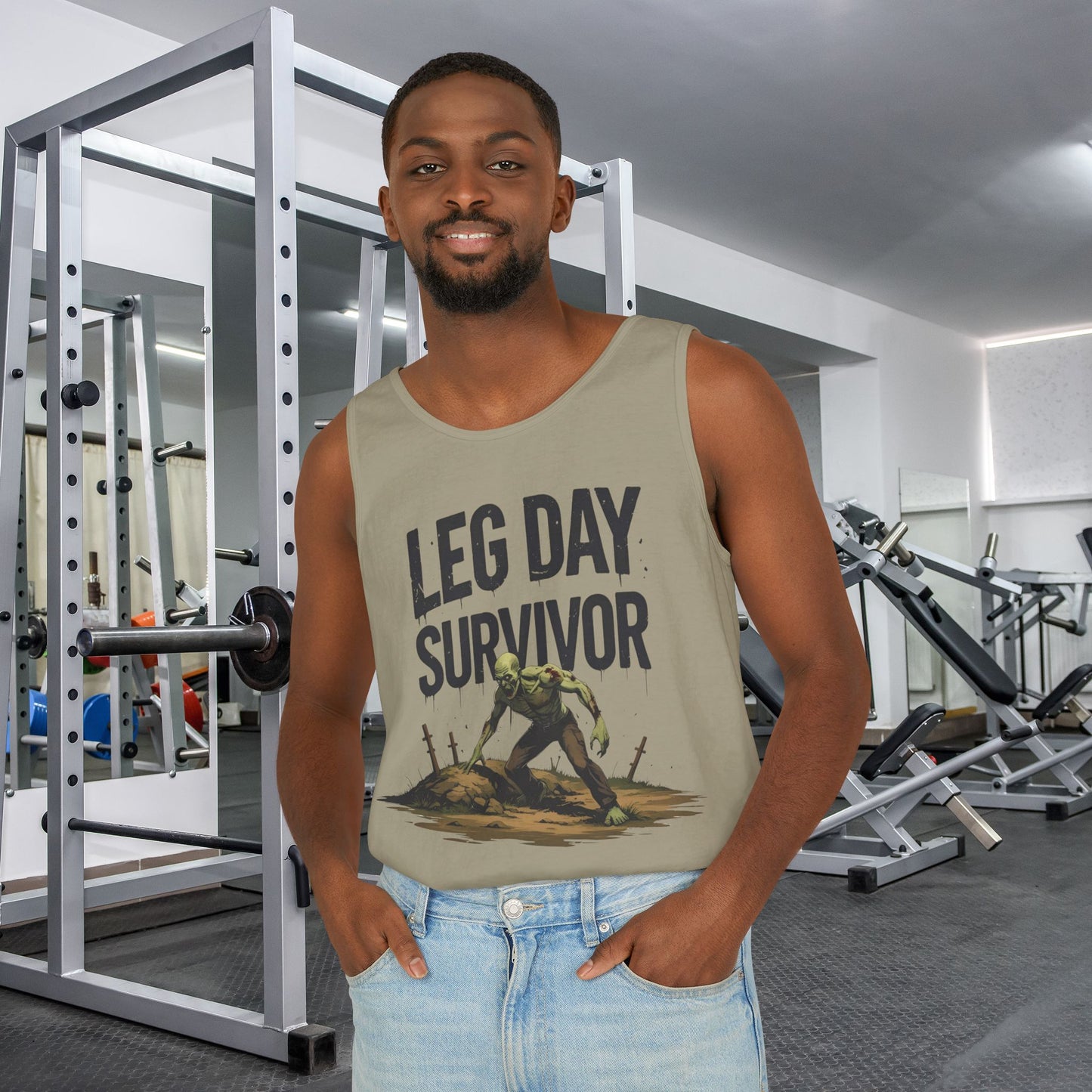 Leg Day Survivor Tank Top - Unisex Fitness Apparel, Gym Gear, Workout Clothing, Workout Gift, Funny Fitness Tee