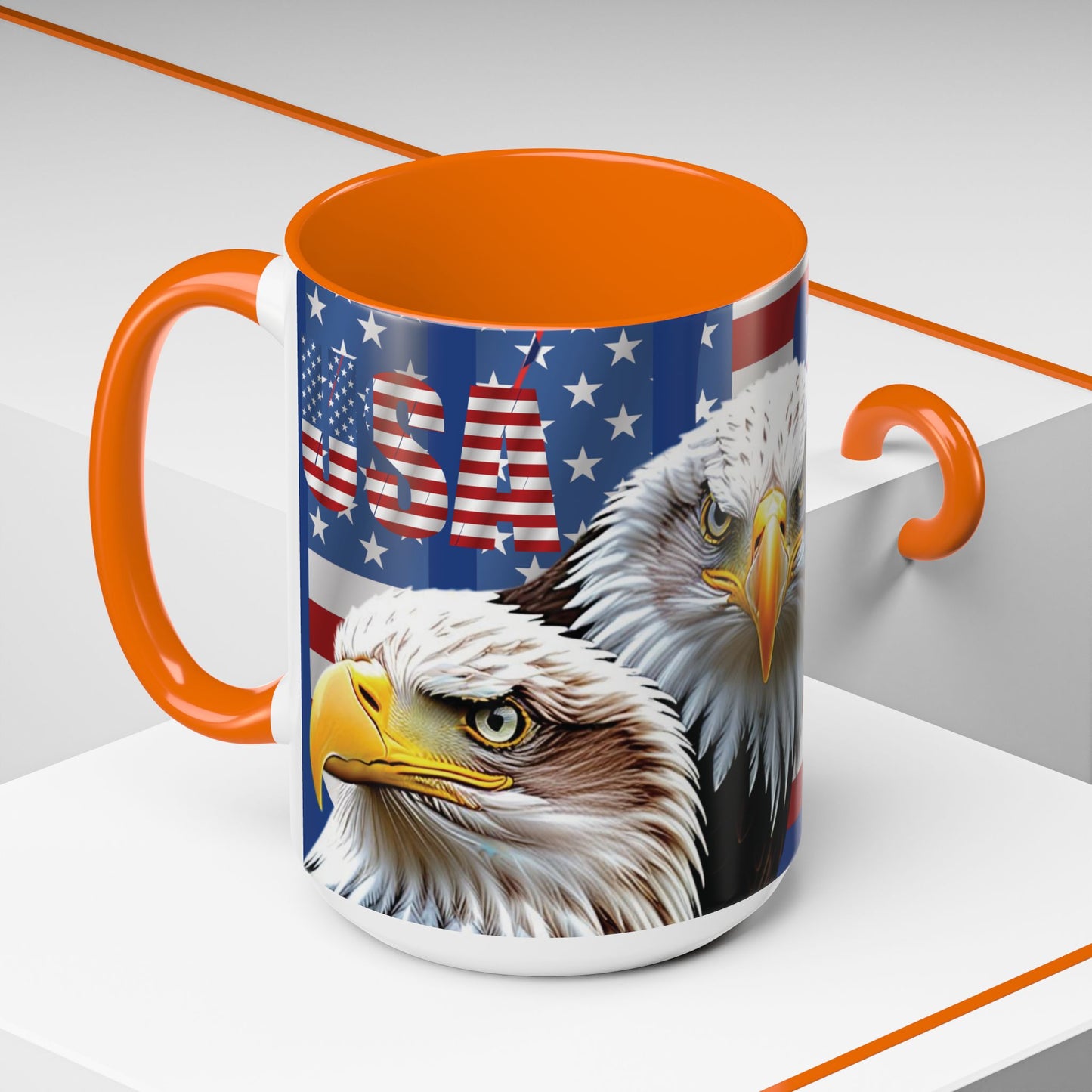 πΊπΈ Eye-Catching πΊπΈ Patriotic πΊπΈ Bald Eagle πΊπΈ Red White & Blue πΊπΈ USA πΊπΈ Accent Coffee Mug πΊπΈπΊπΈ 11oz & πΊπΈ 15oz πΊπΈ Sizes πΊπΈ 8 Color Options πΊπΈ Red πΊπΈ Black πΊπΈ Light Blue πΊπΈ Yellow πΊπΈ Orange πΊπΈ Navy πΊπΈ Pink πΊπΈ Purple