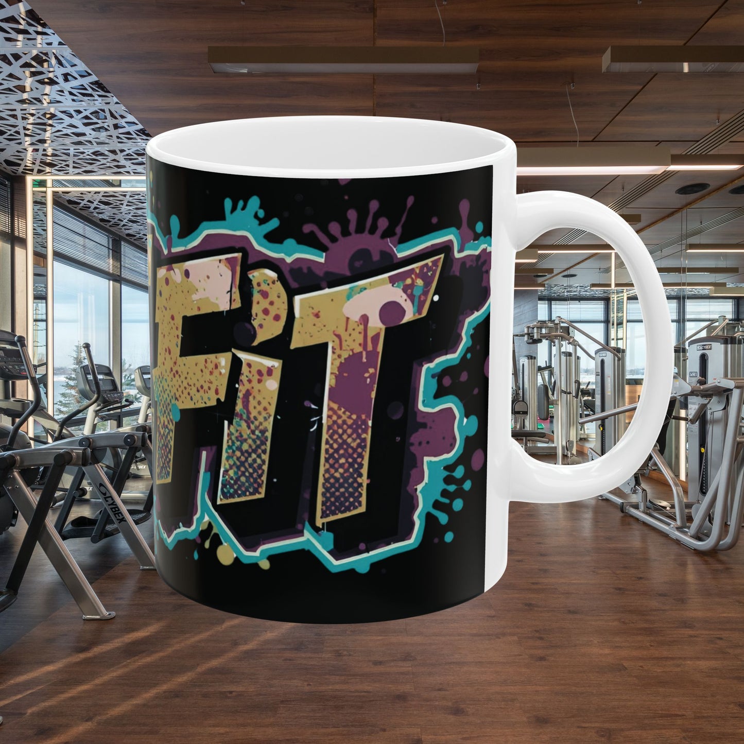 Vibrant - Live Fit Design - White Ceramic Mug - 2 Convenient Sizes - 11oz - 15oz -
