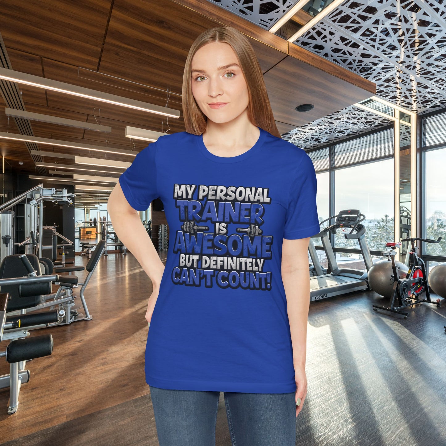 Funny - My Personal Trainer Is Awesome But Definitely Can’t Count! Tee - Great Gift for Fitness Lovers - Gym Humor Shirt - Workout Apparel - Personal Trainer Gift - Fitness Motivation Tee - XS - 4XL