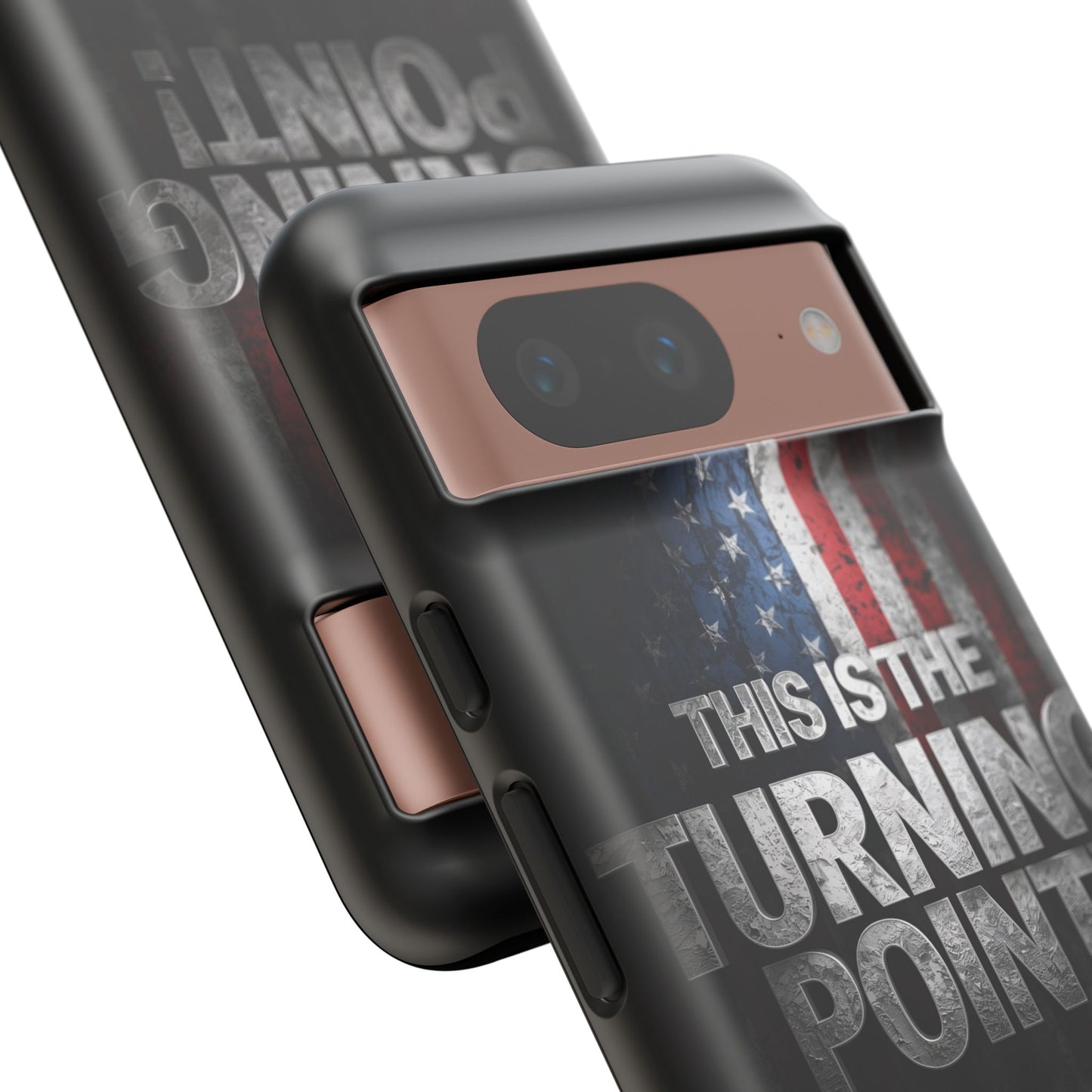 Stunning Patriotic Protective Cell Phone Case - Charlie Kirk - This Is The Turning Point! - Red White Blue - Beautiful American Flag Backdrop Design - Perfect Gift for Everyday Use, Durable Cover, Stylish Protection