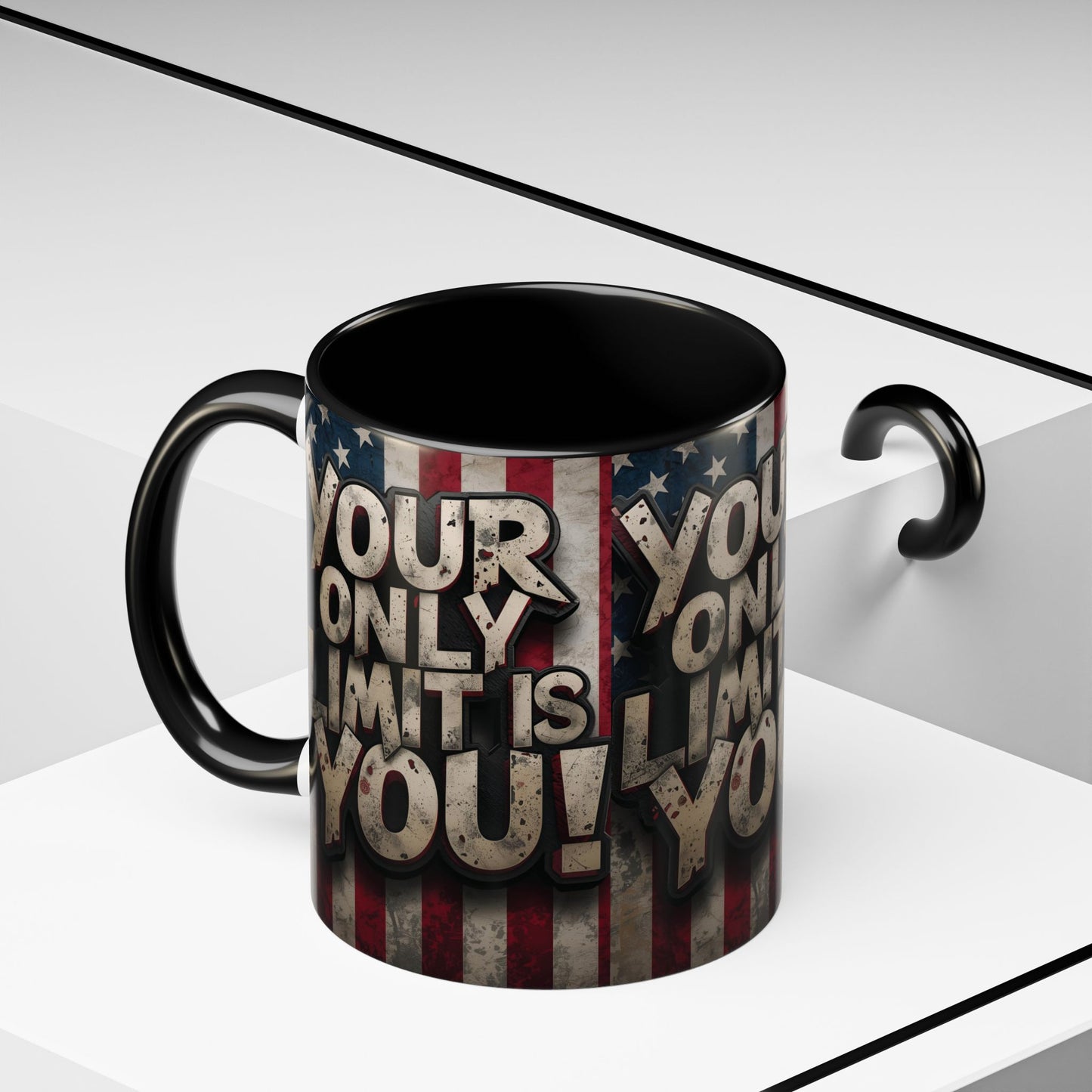 Patriotic Coffee Mug - Motivational Quote - Your Only Limit Is You!, - Perfect Gift for Veterans, Independence Day, Coffee Lovers, Inspirational Decor