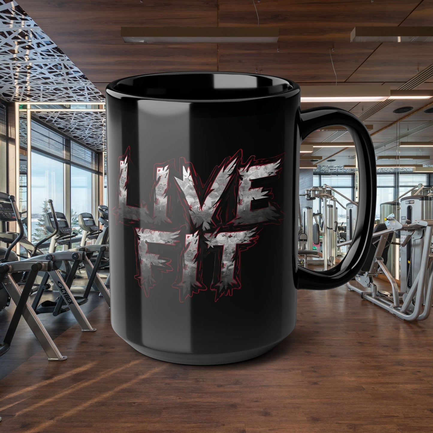 Ceramic Black Mug - LIVE FIT Design - 11oz - 15oz -
