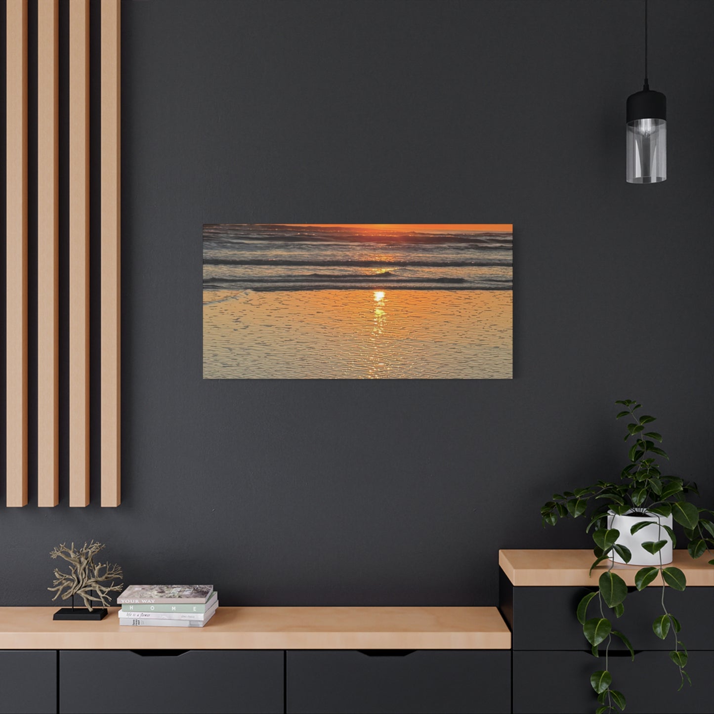 Stunning Sunset Beach Canvas Print, Ocean Decor, Wall Art, Home Decor, Coastal Artwork for Living Room