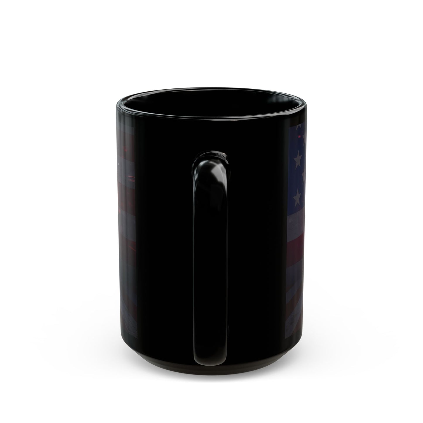 This Is The Turning Point! American Flag Backdrop Design - Sleek Motivational Ceramic Black Mug - 11oz - 15oz -