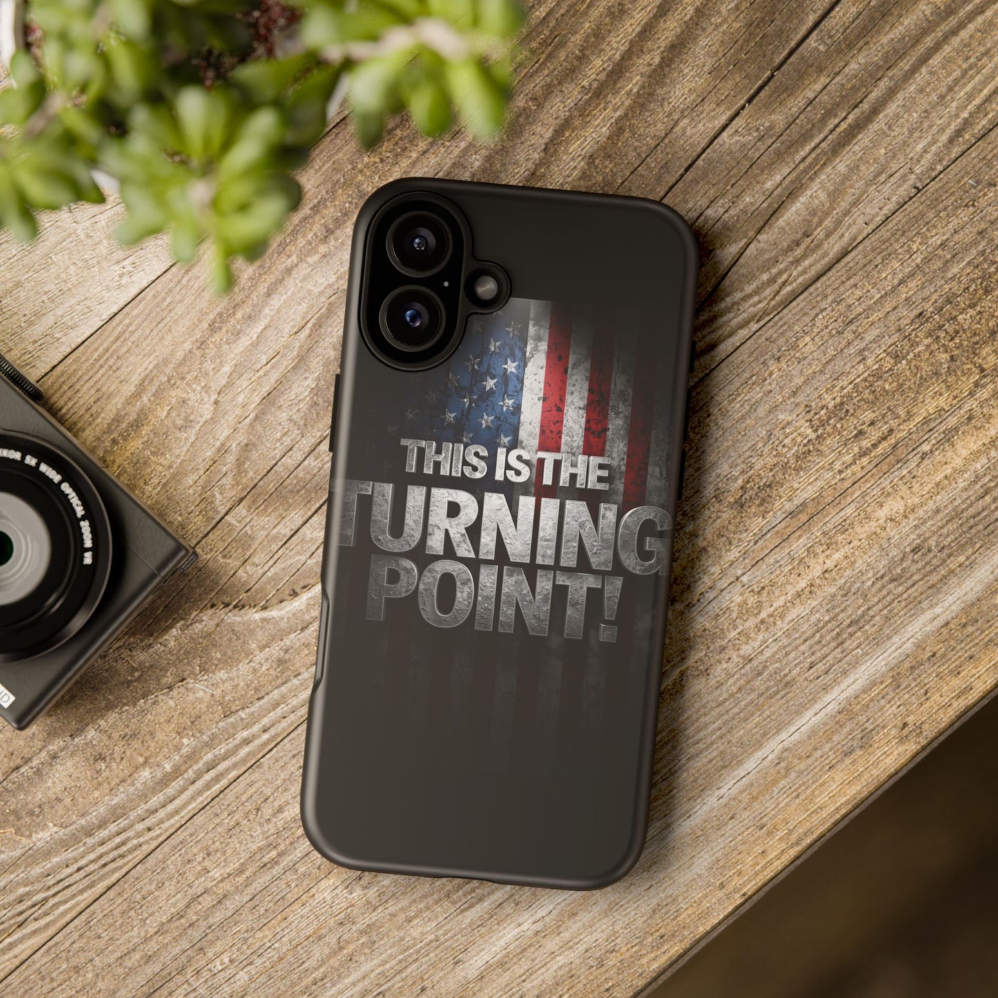 Stunning Patriotic Protective Cell Phone Case - Charlie Kirk - This Is The Turning Point! - Red White Blue - Beautiful American Flag Backdrop Design - Perfect Gift for Everyday Use, Durable Cover, Stylish Protection