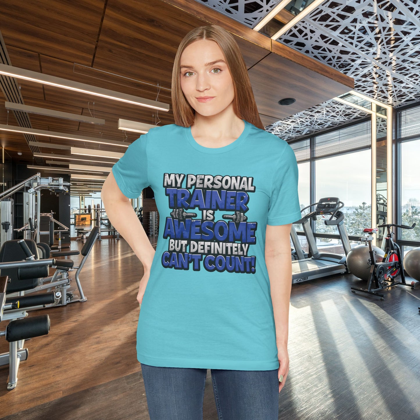 Funny - My Personal Trainer Is Awesome But Definitely Can’t Count! Tee - Great Gift for Fitness Lovers - Gym Humor Shirt - Workout Apparel - Personal Trainer Gift - Fitness Motivation Tee - XS - 4XL