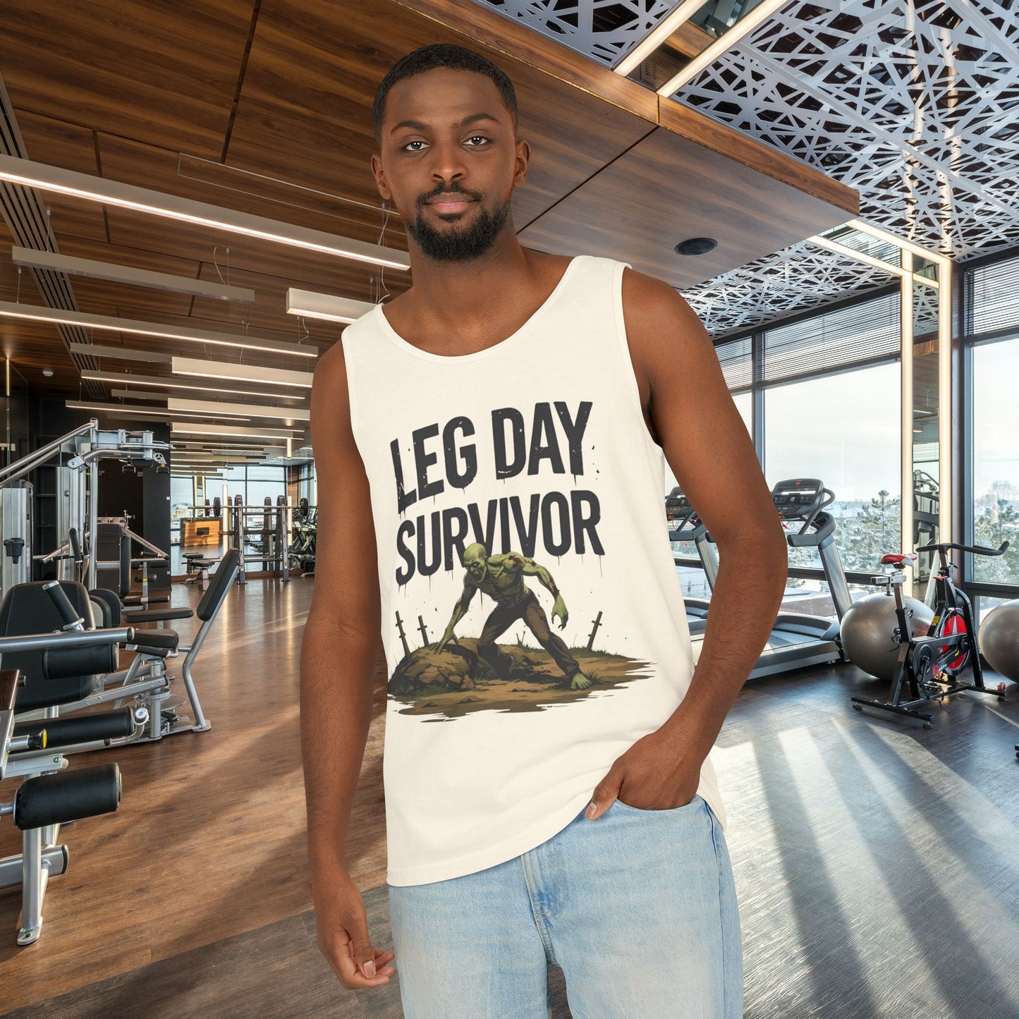Leg Day Survivor Tank Top - Unisex Fitness Apparel, Gym Gear, Workout Clothing, Workout Gift, Funny Fitness Tee