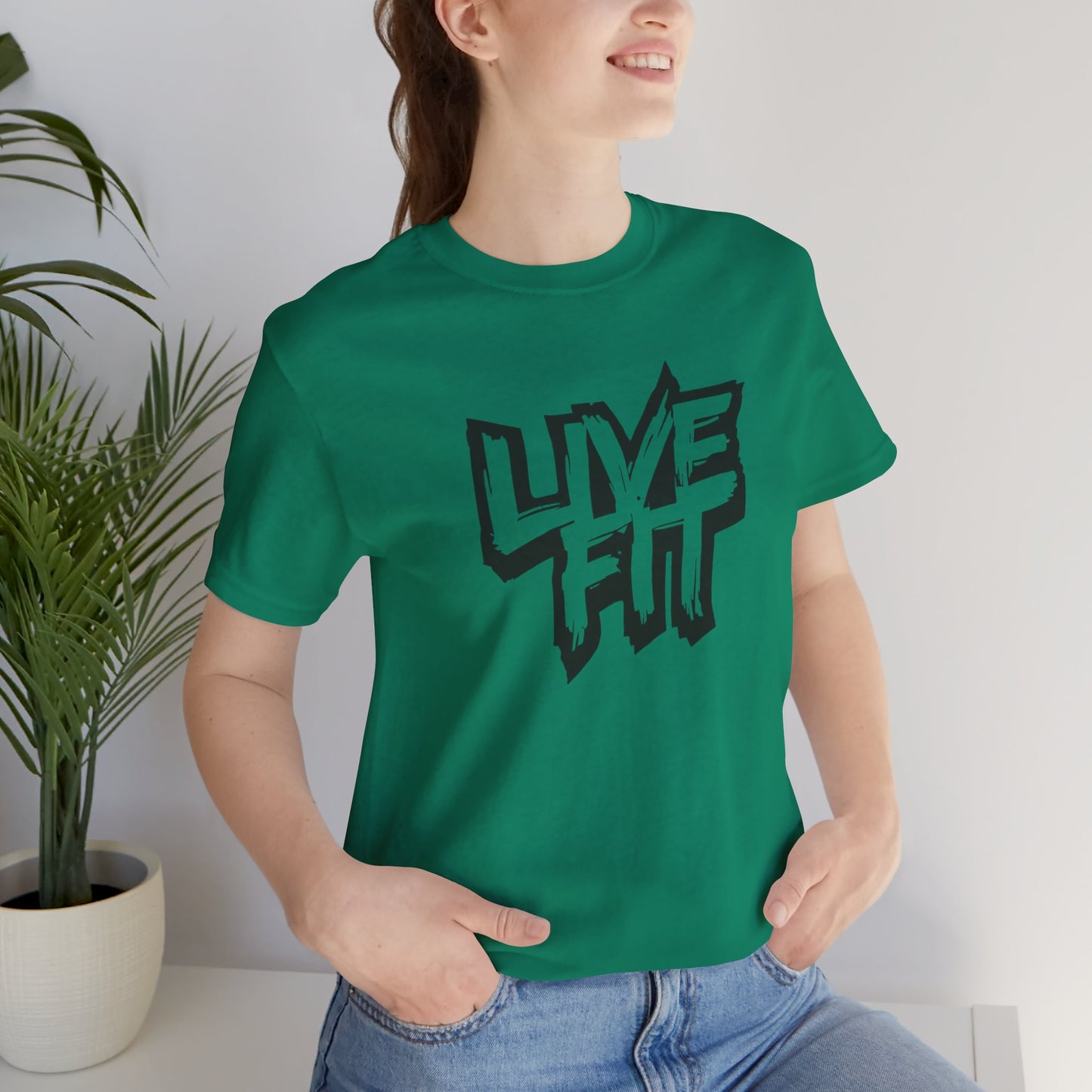 LIVE FIT Unisex Jersey Tee - Fitness T-Shirt - Casual Wear - Workout Top - Gym Apparel - Motivational Shirt -