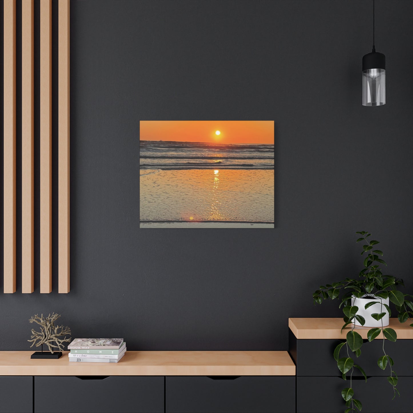 Stunning Sunset Beach Canvas Print, Ocean Decor, Wall Art, Home Decor, Coastal Artwork for Living Room