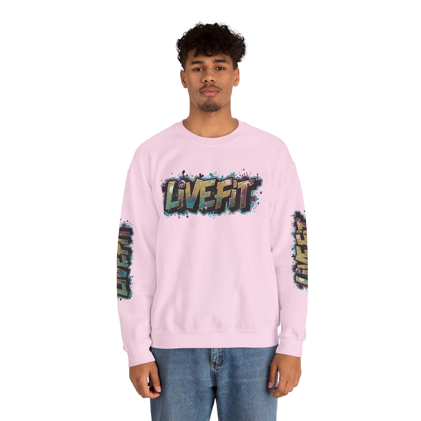 Live Fit Crewneck Sweatshirt - Trendy Fitness Apparel - Unisex Casual Wear - Sports Gift - Workout Fashion - Street Style Sweatshirt -