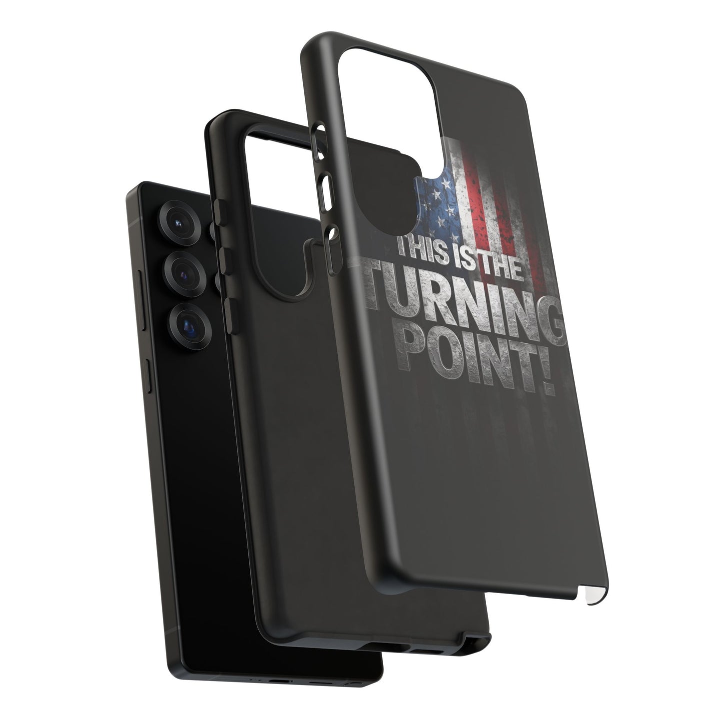 Stunning Patriotic Protective Cell Phone Case - Charlie Kirk - This Is The Turning Point! - Red White Blue - Beautiful American Flag Backdrop Design - Perfect Gift for Everyday Use, Durable Cover, Stylish Protection