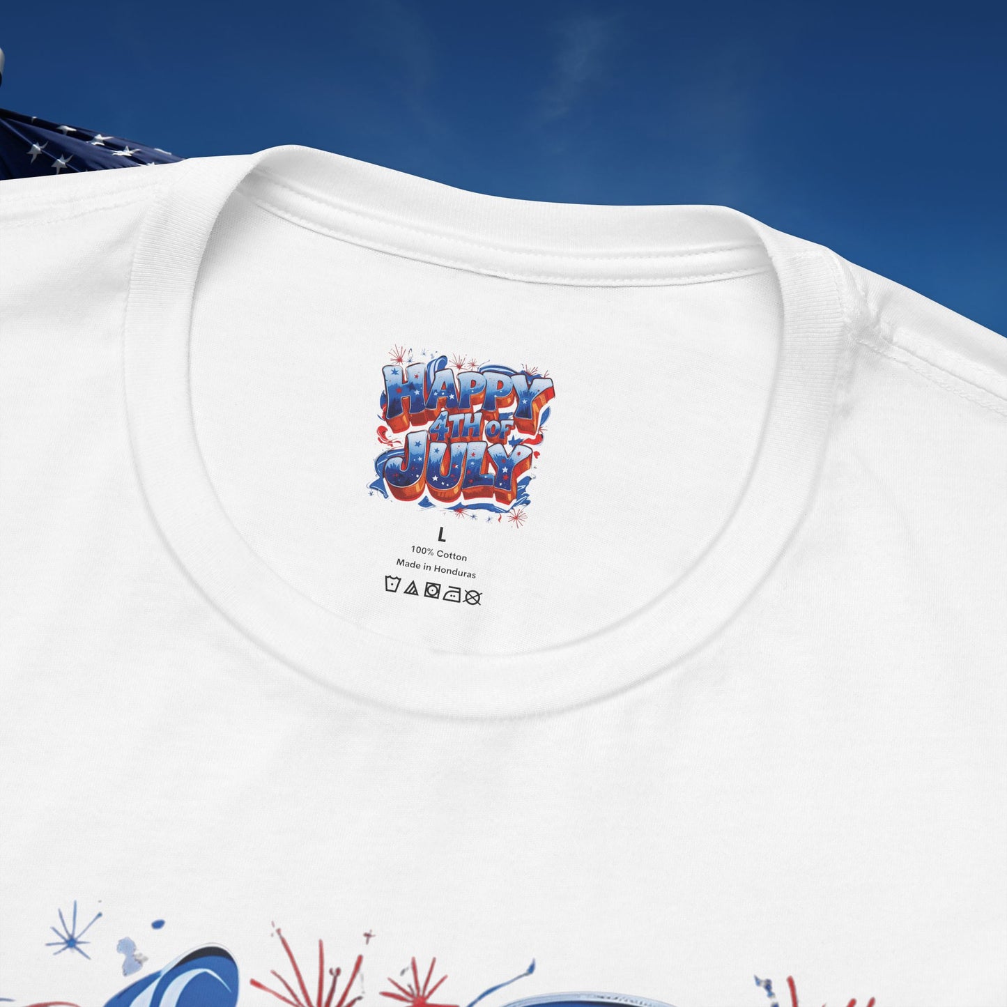 Happy 4th Of July, Print Design T-Shirt, Independence Day, American Flag, Bald Eagle, Red White Blue