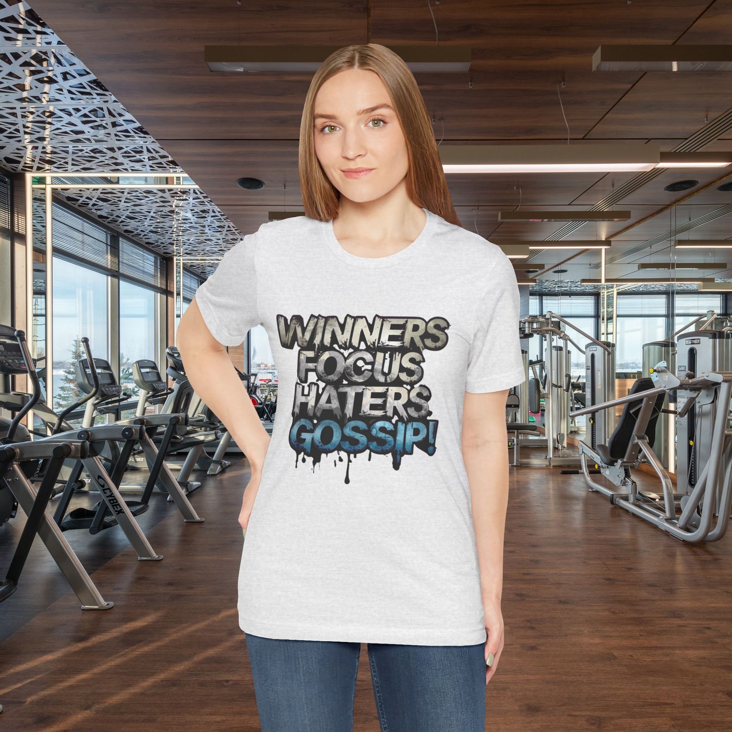 Winners Focus Haters Gossip! Tee - Motivational Graphic Shirt - Unisex Tee for Casual Wear - Gift for Friends - Streetwear Fashion