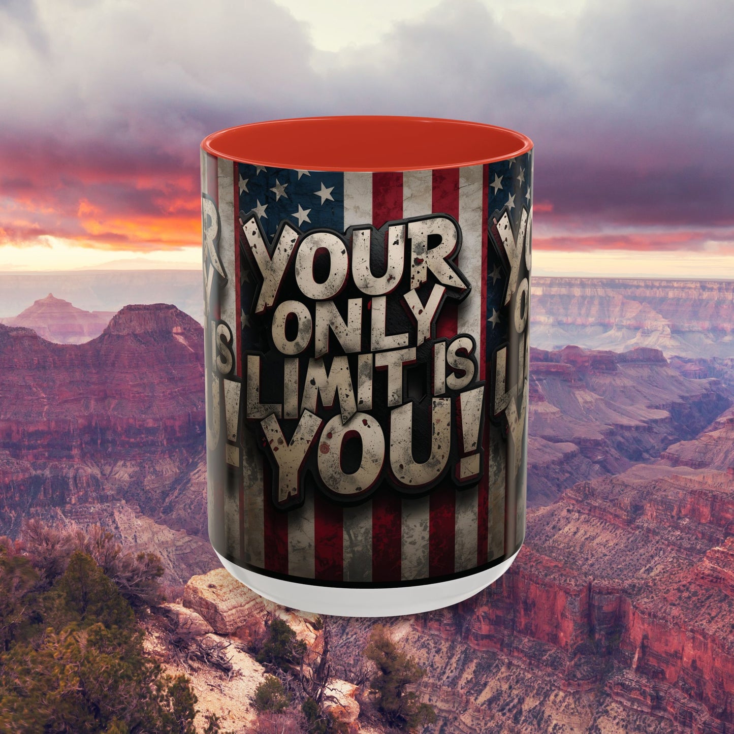 Patriotic Coffee Mug - Motivational Quote - Your Only Limit Is You!, - Perfect Gift for Veterans, Independence Day, Coffee Lovers, Inspirational Decor