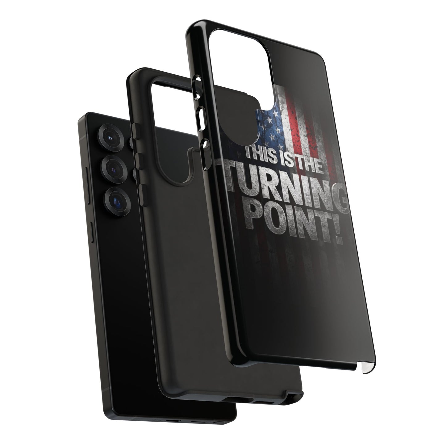 Stunning Patriotic Protective Cell Phone Case - Charlie Kirk - This Is The Turning Point! - Red White Blue - Beautiful American Flag Backdrop Design - Perfect Gift for Everyday Use, Durable Cover, Stylish Protection